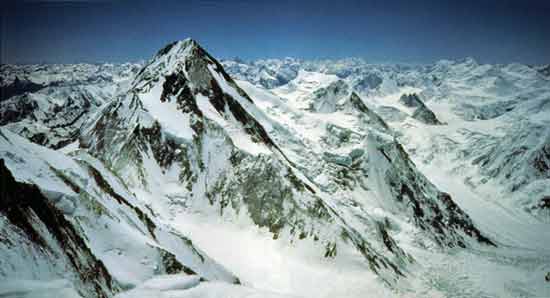 
Gasherbrum I Northwest Face from Gasherbrum IV summit 1986 - Himalaya Alpine Style: The Most Challenging Routes on the Highest Peaks book
